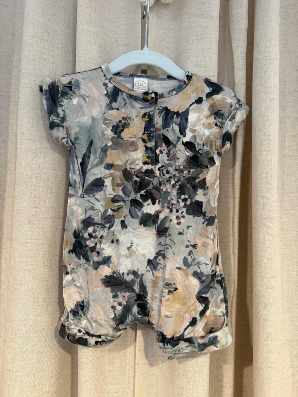Lou Lou & Company 6-12M Floral Button-Front Baby Romper